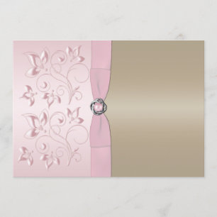 Blush Pink and Champagne Floral Invitation