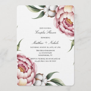 Blush Pink and Cotton Couples Shower Invitation