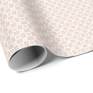 Blush Pink and Cream Flared Square Wrapping Paper