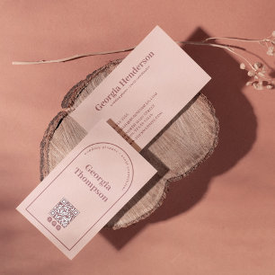 Blush Pink and Dark Rose Pink Minimalist Business Card