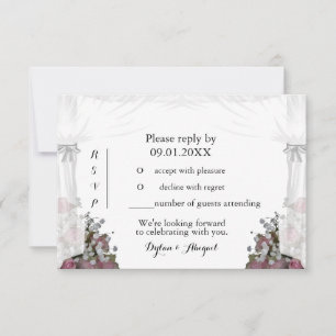 Blush Pink and Dusty Sage Wedding RSVP Invitation