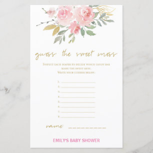 Blush Pink and Gold Baby Shower Game PRINTED