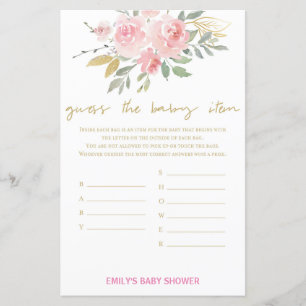 Blush Pink and Gold Baby Shower Game PRINTED