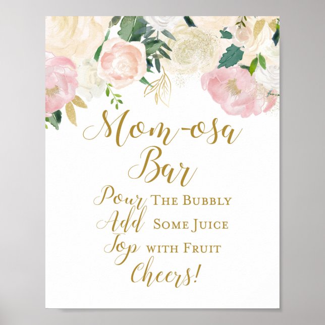 Blush Pink and Gold Baby Shower Sign (Front)