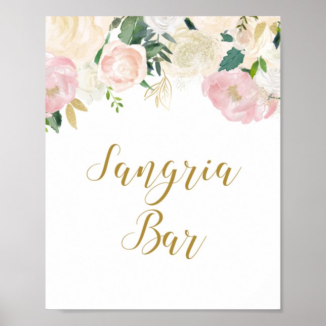 Blush Pink and Gold Bridal Shower Sign (Front)