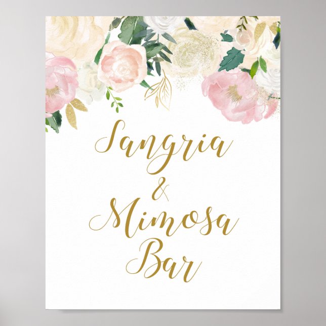Blush Pink and Gold Bridal Shower Sign (Front)