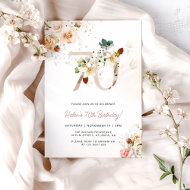 Blush Pink and Gold Floral 70th Birthday Invite