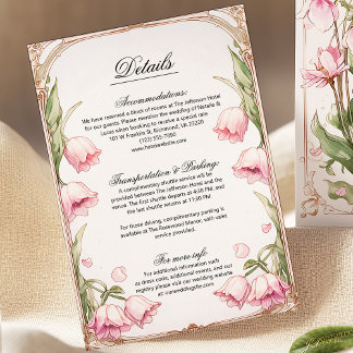 Blush Pink and Gold Floral Wedding Enclosure Card