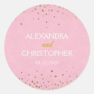 Blush Pink and Gold Foil Confetti Envelope Seal