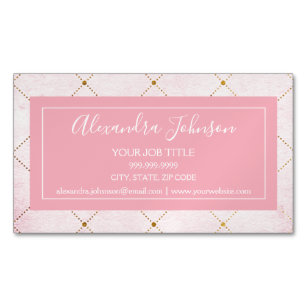 Blush Pink and Gold Foil Elegant and Professional Magnetic Business Card