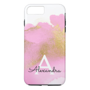 Blush Pink and Gold Foil Wash Girly iPhone 8 Plus/7 Plus Case