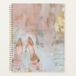 Blush Pink and Gold High Heel Fashion Art Planner