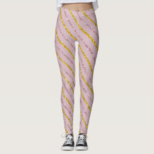Blush Pink and Gold Leggings