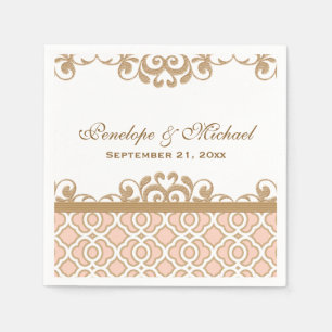 Blush Pink and Gold Moroccan Wedding Napkin