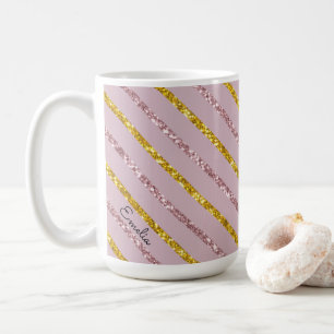Blush Pink and Gold Personalised Mug