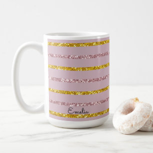 Blush Pink and Gold Personalised Mug