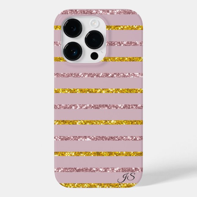 Blush Pink and Gold Personalised Phone Case (Back)