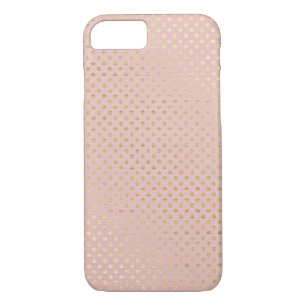 blush pink and gold polka dot shimmer iPhone 8/7 case