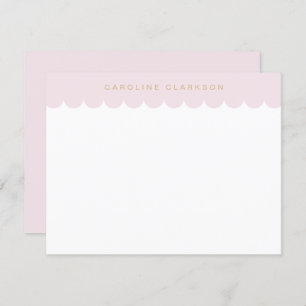 Blush Pink and Gold Scallop Modern Note card