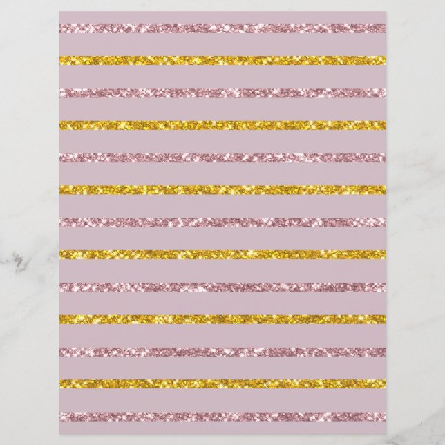 Blush Pink and Gold Scrapbook Paper (Front)