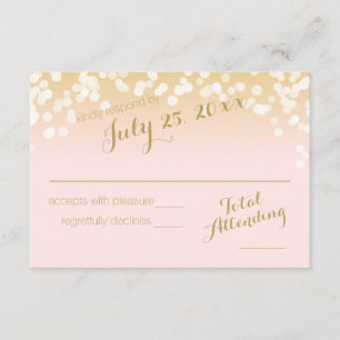 Blush Pink and Gold Sparkle Lights RSVP