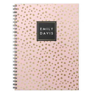 Blush Pink and Gold Spots   Notebook