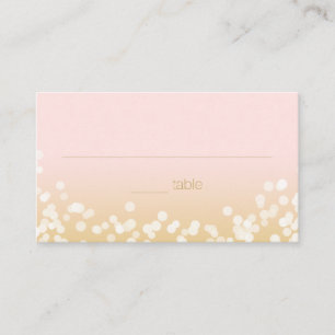 Blush Pink and Gold Twinkle Lights Seating Place Card