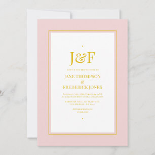 Blush Pink and Gold Wedding Invitation