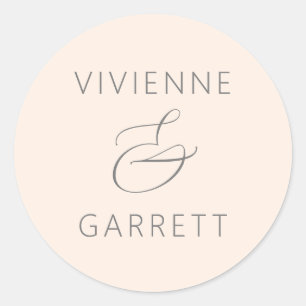 Blush Pink and Grey Wedding Envelope Seals