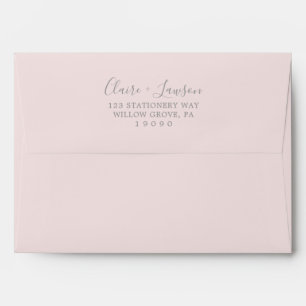 Blush Pink and Grey Wedding Invitation Envelope