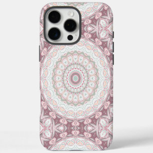 Blush Pink and Mint Mandala Pattern Design iPhone 16 Pro Max Case