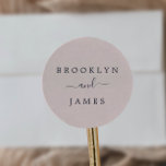 Blush Pink and Navy Wedding Envelope Seals<br><div class="desc">These blush pink and navy wedding envelope seals are perfect for a fall wedding. Personalise the label with the names of the bride and groom.</div>