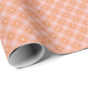 Blush Pink and Orange Infiniti Star Wrapping Paper