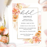 Blush Pink and Peach Floral Bridal Shower /Brunch Invitation<br><div class="desc">Gorgeous Bridal Shower / brunch invitation with delicate blush pink cascading watercolor stains and exquisite floral sprays in blush pink, peach and cream champagne hues encasing your shower details. "Bridal" in modern hand written calligraphy. Ability to change "shower" text to "brunch" using the template text box provided. Card's back in...</div>