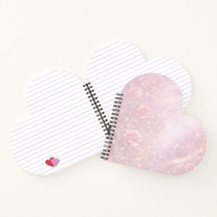 Blush pink and pearl gray florals AI art Notebook