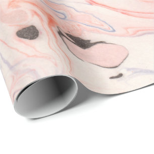 Blush Pink and Purple Marble Pattern Wrapping Paper