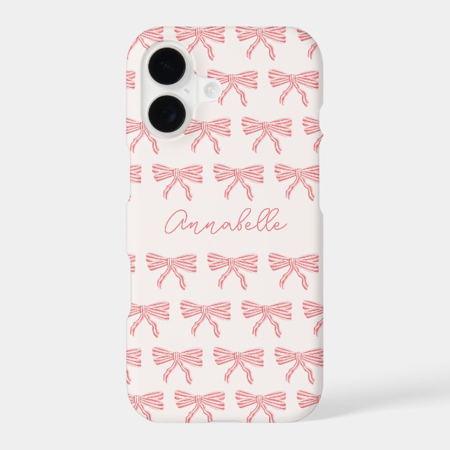 Blush pink and red striped bows coquette (Back)