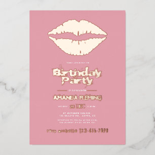 Blush Pink and Rose Gold Lips Birthday