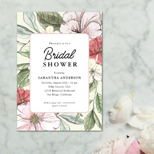 Blush Pink and Sage Fall Floral Bridal Shower Invitation