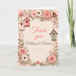 Blush Pink and Sage Green Housewarming Thank You Card
