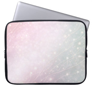 Blush pink and soft mint patterns AI art Laptop Sleeve