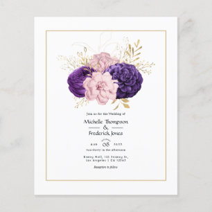 Blush Pink and Violet Floral Wedding Flyer