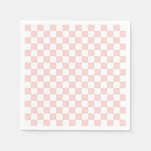 Blush Pink and White Checkered Napkin