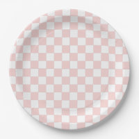 Blush Pink and White Checkered
