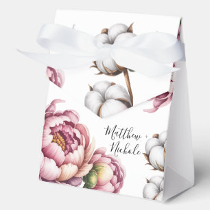 Blush Pink and White Cotton Wedding Favour Box