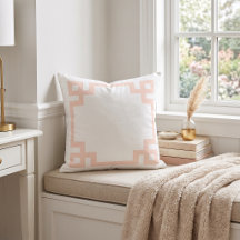 Blush Pink and White Greek Key | Editable Colours