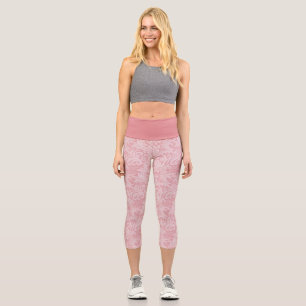 Blush Pink and White Lace Leggings
