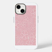 Blush Pink and White Line Drawing Iphone case