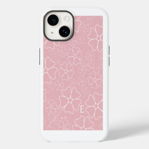 Blush Pink and White Line Drawing Iphone case