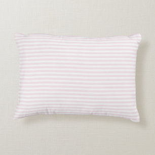 Blush Pink and White Stripes Decorative Cushion